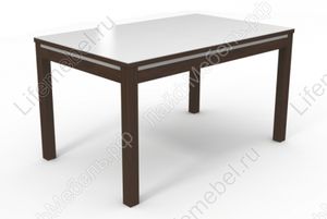 Обеденный стол Tempo венге WE / стекло экстра белое VEXB 