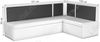 Кухонный уголок Кристина угловой экокожа бело-черный правый 
