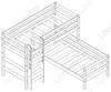 Детская кровать Соня с прямой лестницей вариант 7 лаванда 