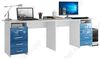 Компьютерный стол Тандем-3 глянец белый / синий 