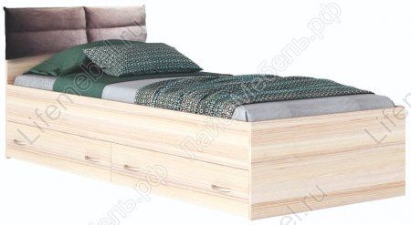 Каркасная кровать Виктория ПП-90 90 х 200 см капучино / дуб молочный 