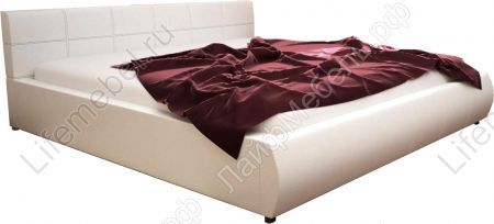 Каркасная кровать Афродита 160 х 200 см с ПМ эко кожа белая 