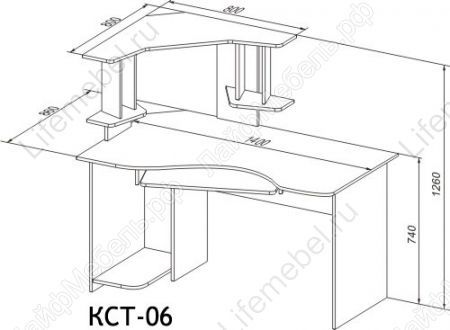 Компьютерный стол КСТ-06+КТ-03 