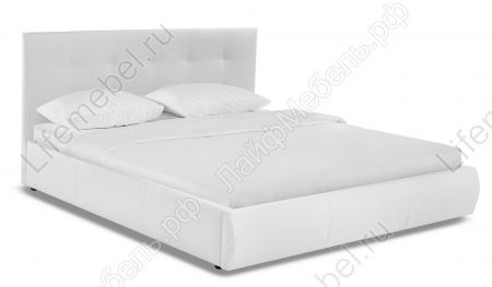Каркасная кровать Афродита-2 140 х 200 см с ПМ эко кожа белая 