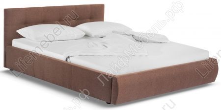 Каркасная кровать Афродита 160 х 200 см с ПМ рогожка latte 