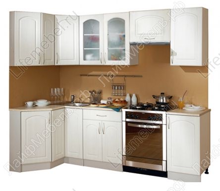 Кухонный гарнитур Трапеза Классика угловая 1200 мм x 1785 мм левая белый глянец 