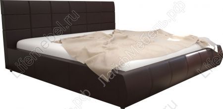 Каркасная кровать Афродита-2 160 х 200 см с ПМ эко кожа коричневая 