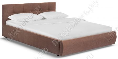 Каркасная кровать Афродита 140 х 200 см с ПМ рогожка latte 