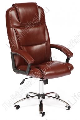 Офисное кресло Bergamo (Бергамо) хром коричневый 2 tone 