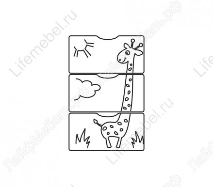 Детская кровать с комодом СКВ-5 Жираф 540035-1 Береза - Белый 