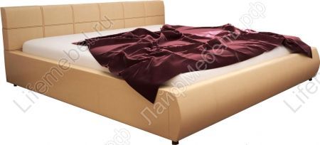 Каркасная кровать Афродита 160 х 200 см с ПМ эко кожа бежевая 