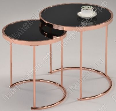 Журнальный стол из двух столиков MK-2376-RG розовое золото 