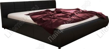 Каркасная кровать Афродита 160 х 200 см с ПМ эко кожа черная 