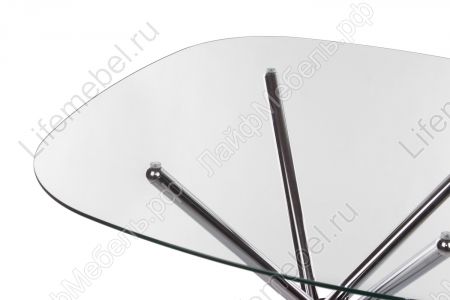 Обеденный стол DS-6045 хром / стекло 