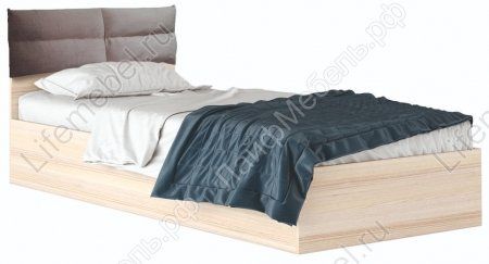 Каркасная кровать Виктория ПП-90 90 х 200 см бежевый / дуб молочный 