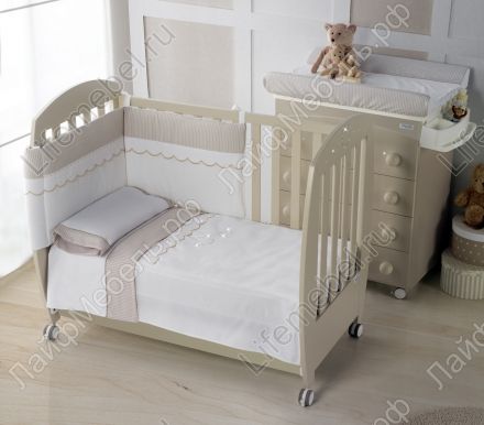 Детская кровать Micuna Valeria Relax Luxe с кристаллами Swarovski beige 