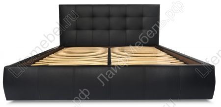 Каркасная кровать Афродита-2 140 х 200 см с ПМ эко кожа черная 