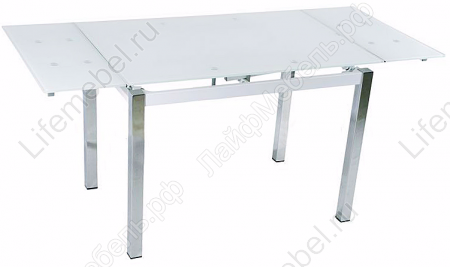 Обеденный стол S17 super white / хром без цветка 