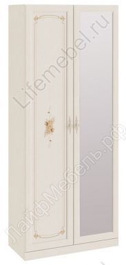Распашной шкаф Лючия Штрих-лак с зеркальной дверью 