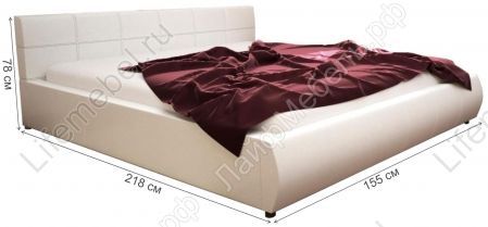Каркасная кровать Афродита 140 х 200 см с ПМ эко кожа белая 