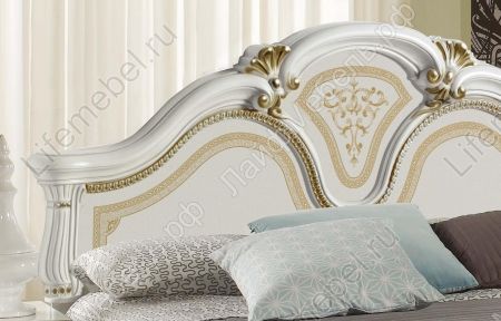 Каркасная кровать Гретта Г50 белая с золотом 