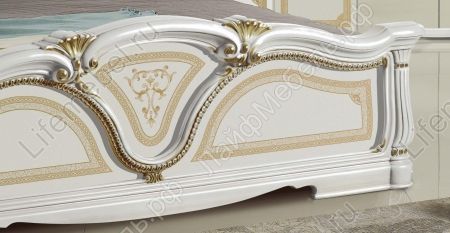 Каркасная кровать Гретта Г50 белая с золотом 
