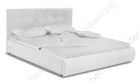 Каркасная кровать Афродита-2 160 х 200 см с ПМ эко кожа белая 