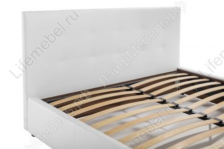 Каркасная кровать Афродита-2 160 х 200 см с ПМ эко кожа белая 
