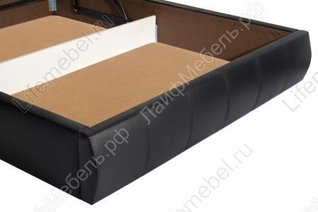Каркасная кровать Афродита-2 140 х 200 см с ПМ эко кожа черная 