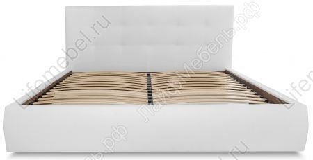 Каркасная кровать Афродита-2 140 х 200 см с ПМ эко кожа белая 
